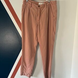Anthropologie Scout Tapered Slim Pant Rose Lyocell Twill